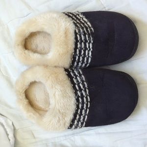 Furry House Slippers with Tread